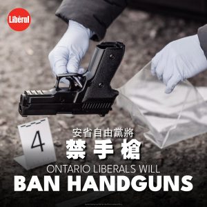 安省自由党将禁手枪