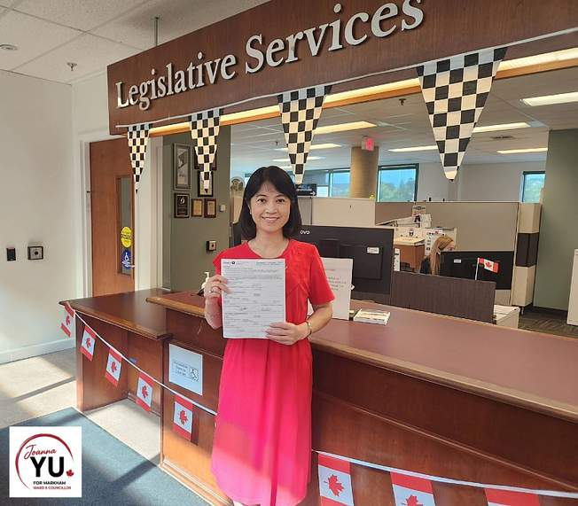 前警政委员余月瑛Joanna Yu参选万锦第六区市议员